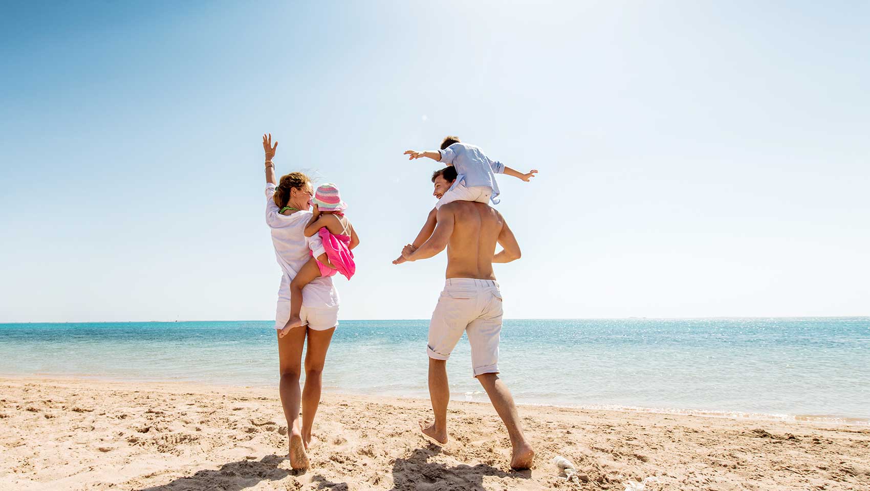 family on the beach
