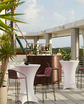 high top table on patio